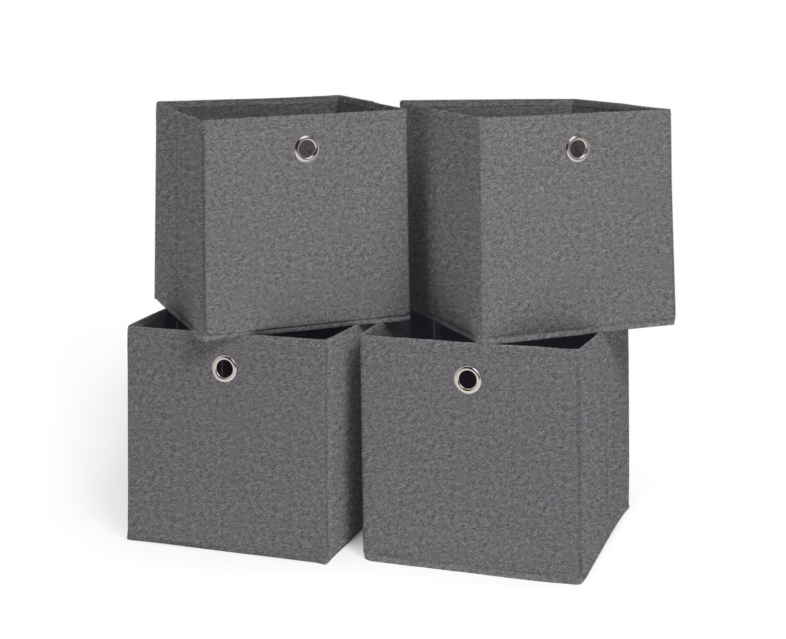 Habitat Set of 4 Felt Squares Boxes - Grey