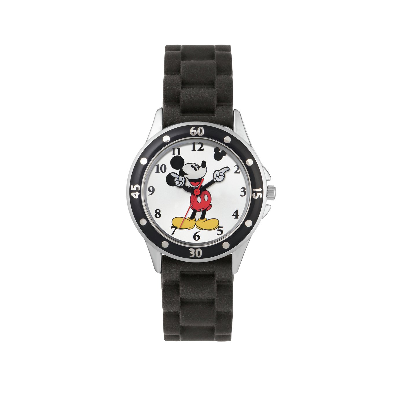 Disney Mickey Mouse Black Silicone Strap Watch