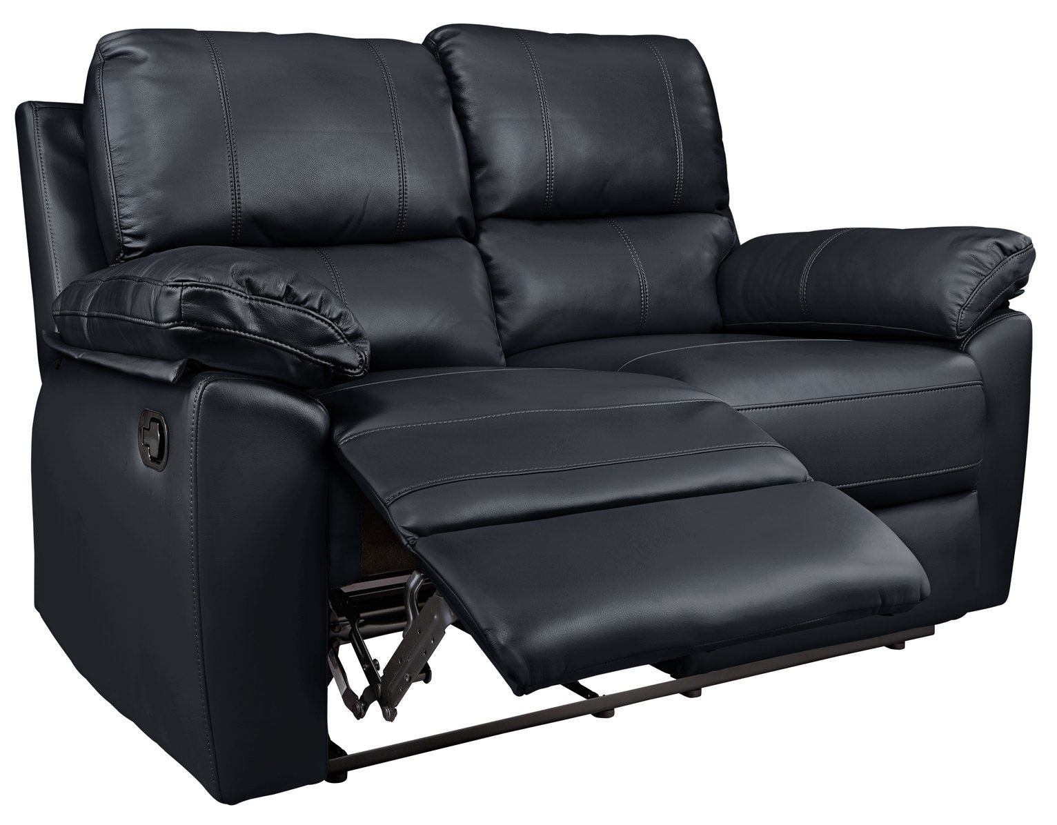 Argos Home Toby 2 Seater Faux Leather Recliner Sofa - Black