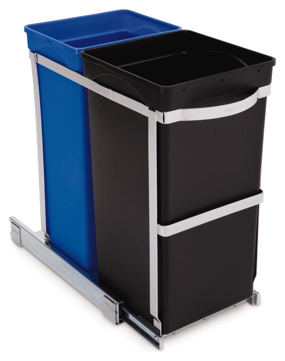 Simplehuman 35 Litre Recycle Bin in Cabinet - Multicoloured