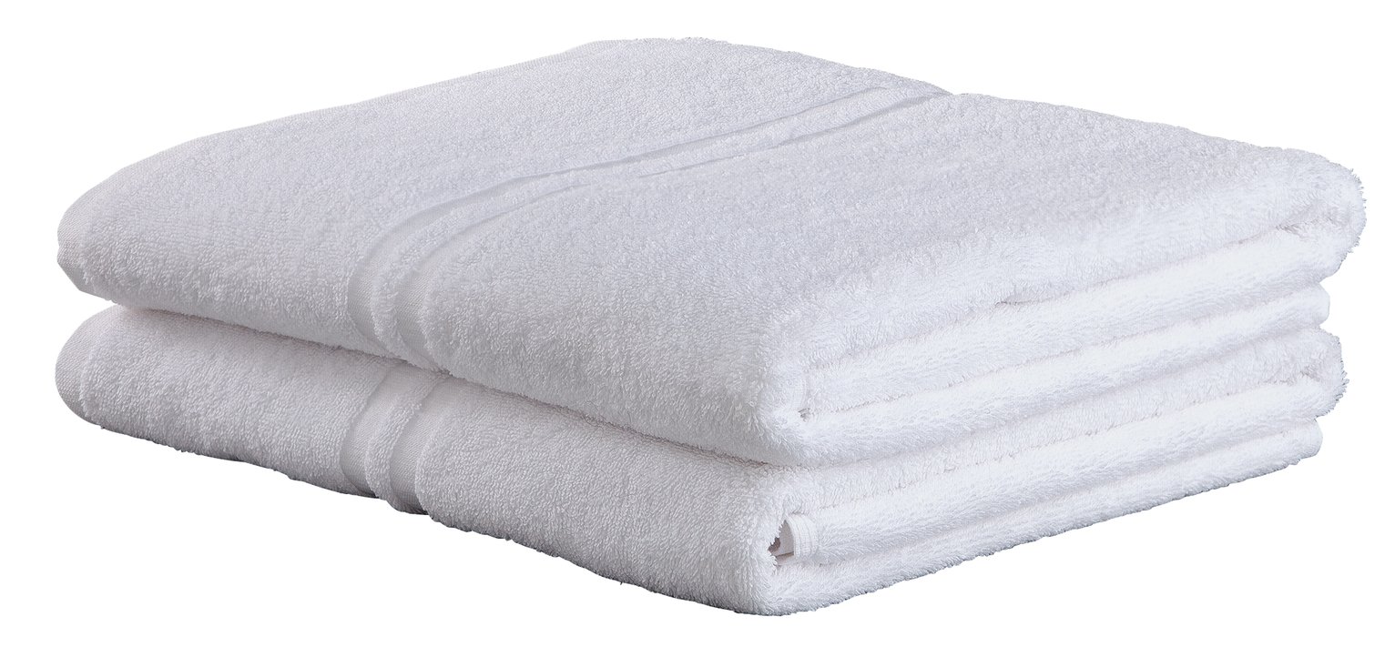 Argos Home Pair of Bath Sheets - White