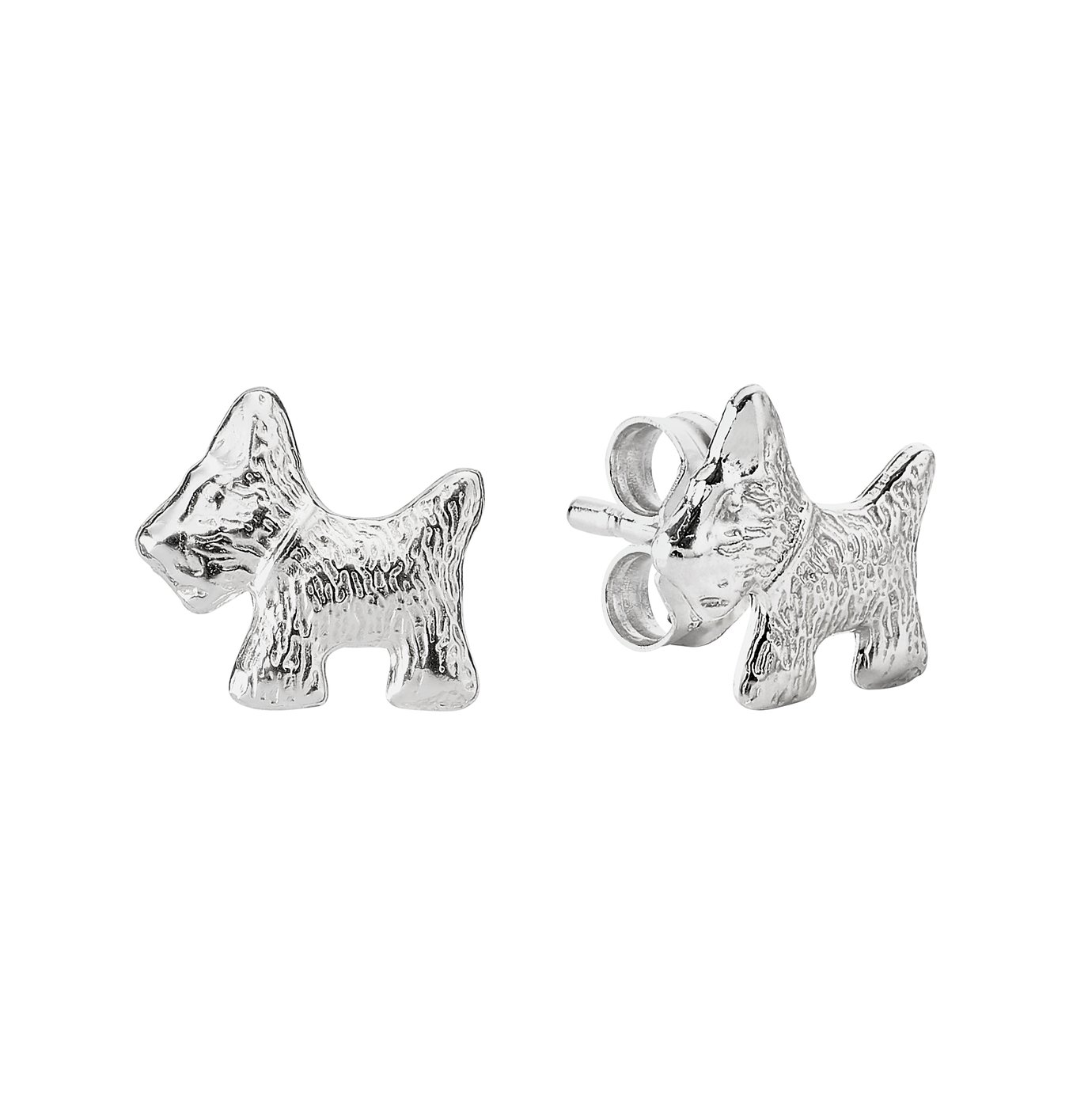 Revere Sterling Silver Scottie Dog Stud Earrings