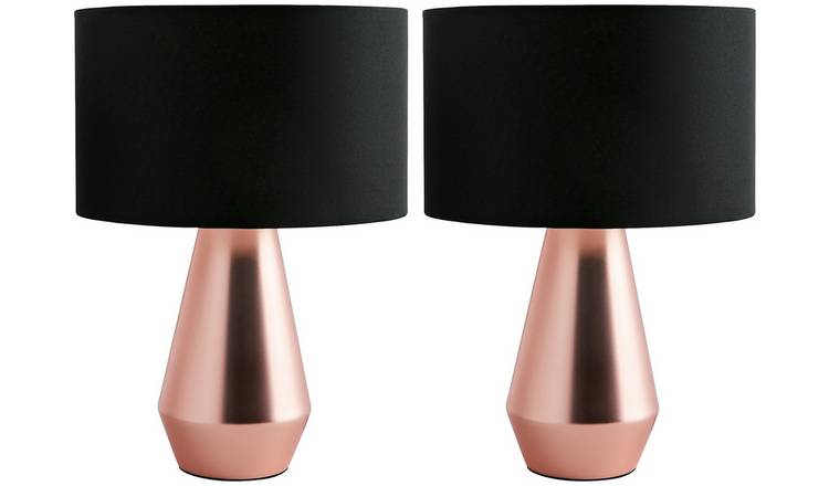 Buy Habitat Maya Pair Of Touch Table Lamps Copper Black Argos