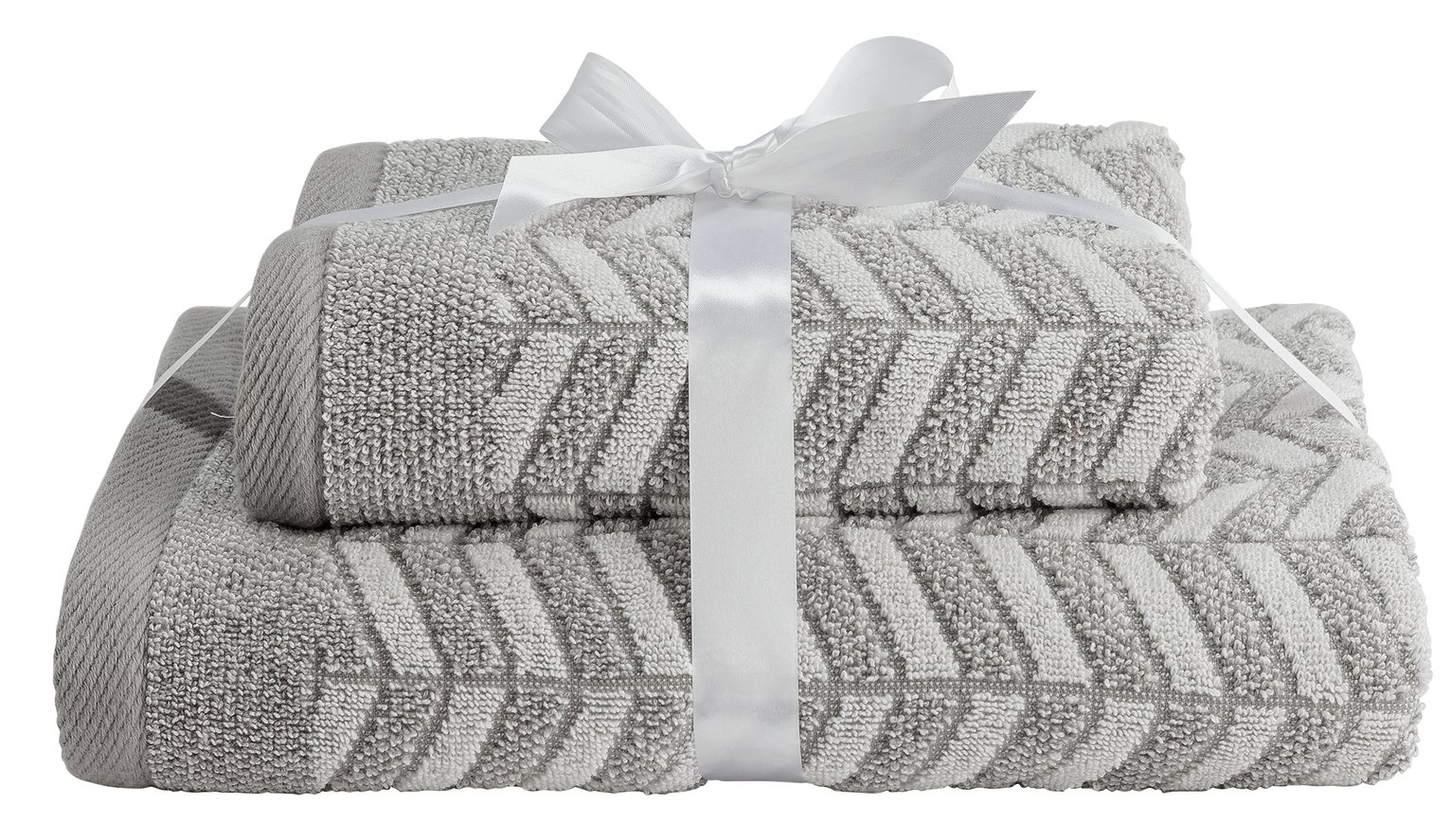 Argos Home Herringbone 2 Piece Towel Bale - Grey Chevron