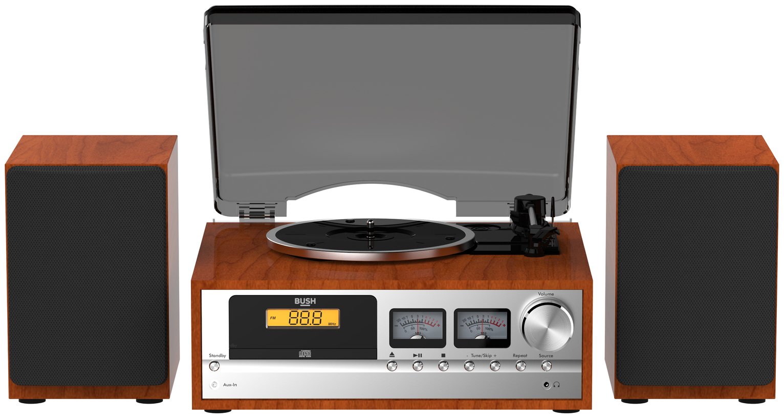 Bush Classic Micro Combo Record Player - Wood / Black