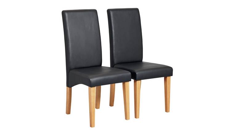 Argos Home Pair of Skirted Dining Chairs - Black