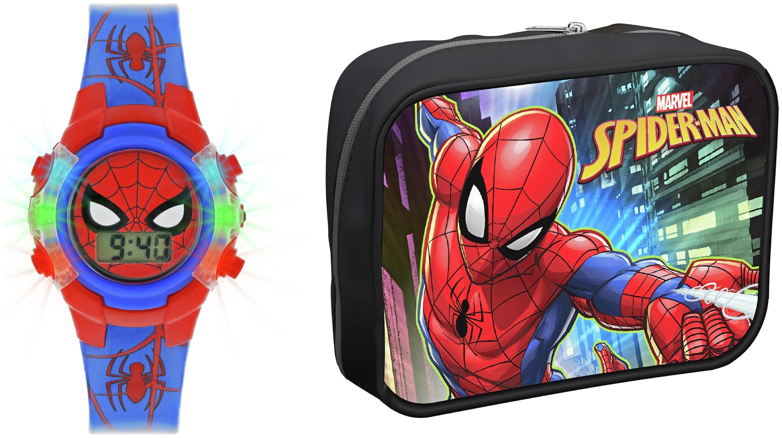 Marvel Spider-Man Flashing Lights Digital Watch & Wallet Set