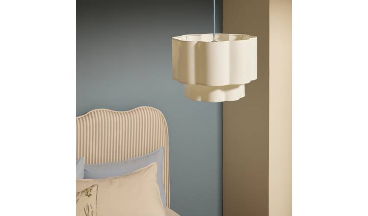Habitat Natural 2 Tier Pleat Easy Fit Lampshade - 40cm