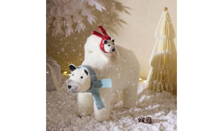 Argos Home Felt Polar Bear Christmas Table Ornament