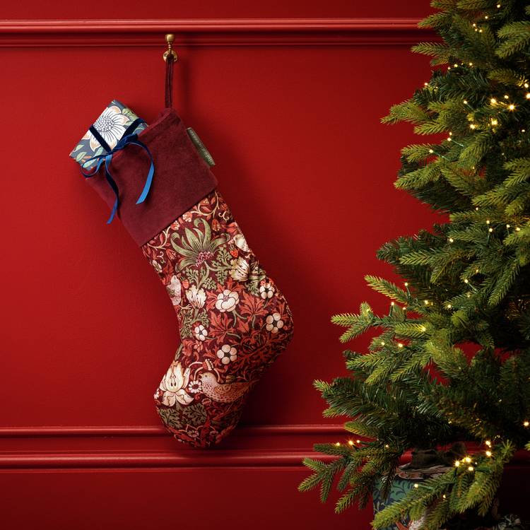 Habitat x Morris & Co. Strawberry Thief Print Christmas Stocking 0