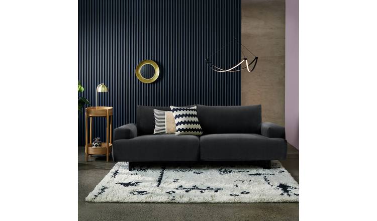Habitat Julien Fabric 3 Seater Sofa - Charcoal