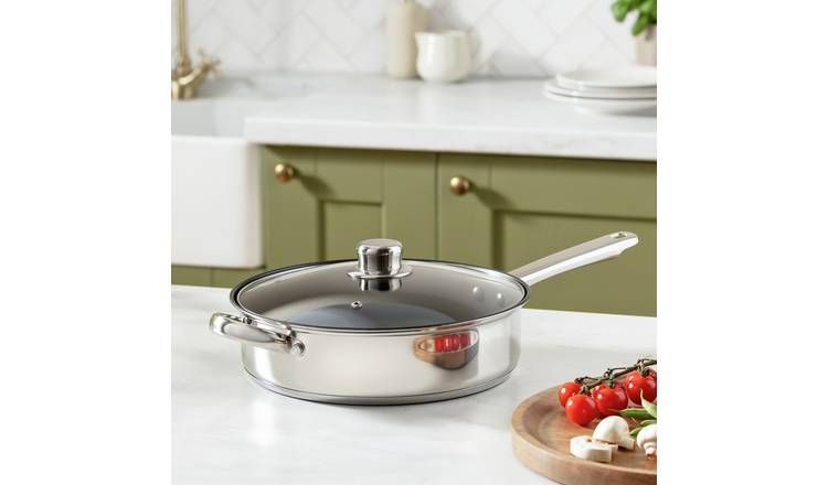 Argos Home 26cm Stainless Steel Saute Pan