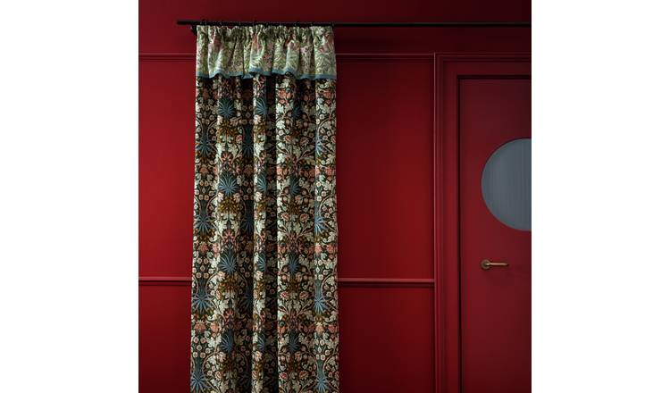 Habitat x Morris & Co. Hyacinth Ruffle Pencil Pleat Curtain - 117x137cm
