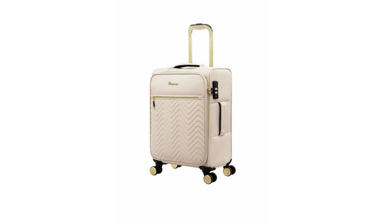 IT Luggage Bewitching 8 Wheel Soft Cabin Suitcase - Creme
