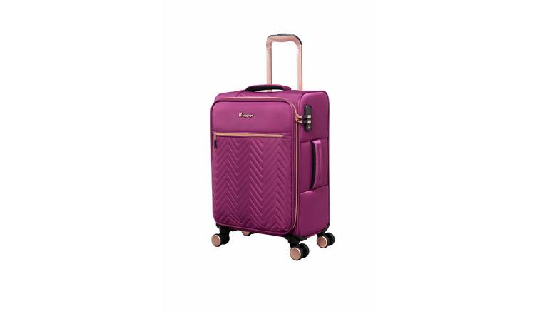 IT Luggage Bewitching 8 Wheel Soft Cabin Suitcase - Purple