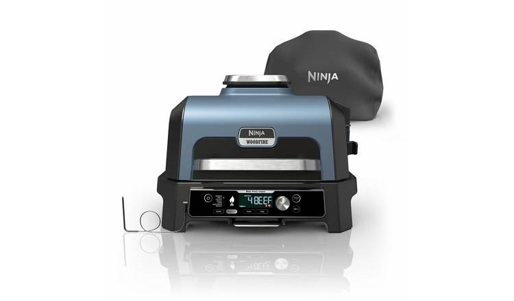 Ninja Woodfire Pro Connect XL Electric BBQ & Cover - Blue
