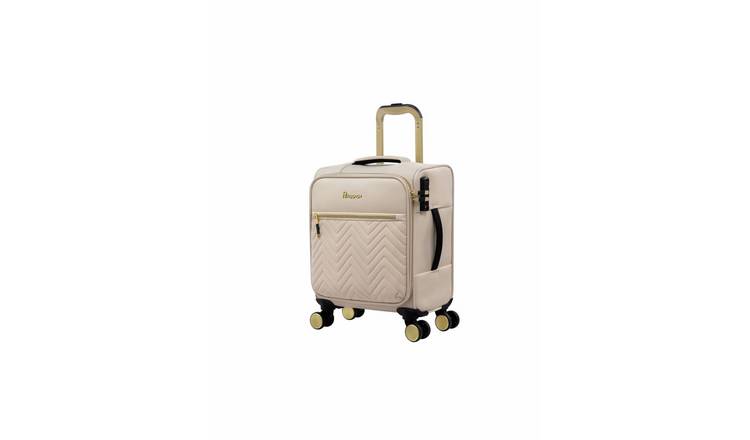 IT Luggage Bewitching 8 Wheel Soft Underseat Suitcase - Creme