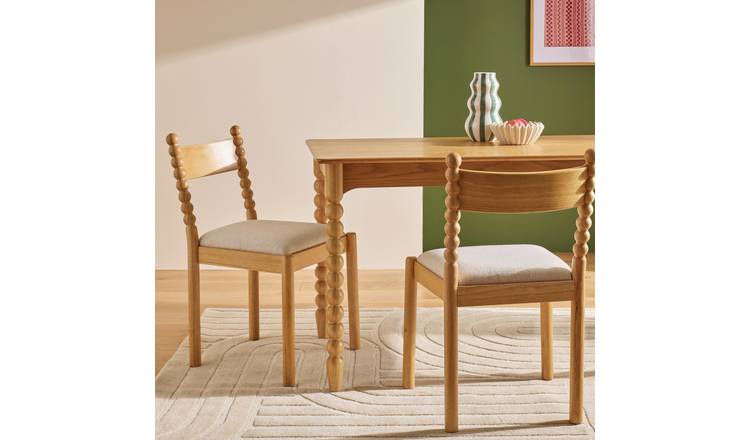 Habitat Blaire Bobbin Pair of Chair - Oak