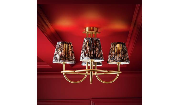 Habitat x Morris & Co. Regency Metal Hyacinth 4 Light Flush Ceiling Light