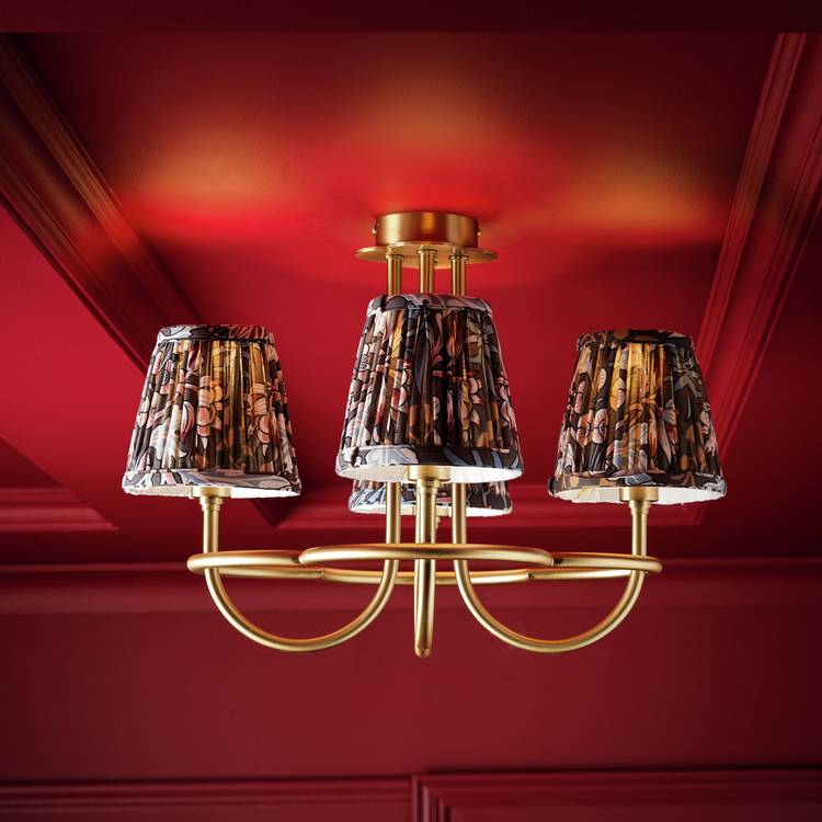 Habitat x Morris & Co. Regency Metal Hyacinth 4 Light Flush Ceiling Light 0