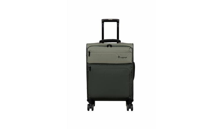 IT Luggage Duo-Tone 8 Wheel Soft Cabin Suitcase - Black & Grey