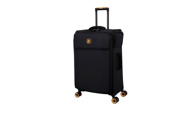 IT Luggage Simultaneous Expandable 8 Wheel Soft Medium Suitcase - Black