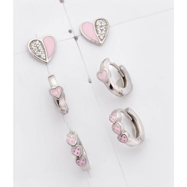 Revere Sterling Silver Kids Hoop & Stud Earrings Set of 3 0