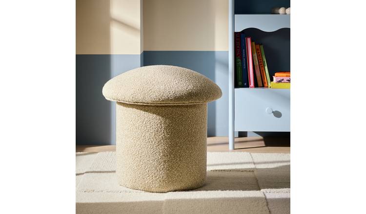 Argos Home Porcini Boucle Footstool - Natural