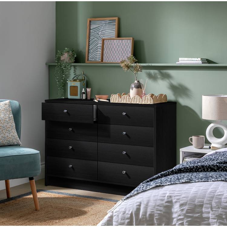 Argos Home Malibu 8 Drawer Chest - Black Oak Effect 0