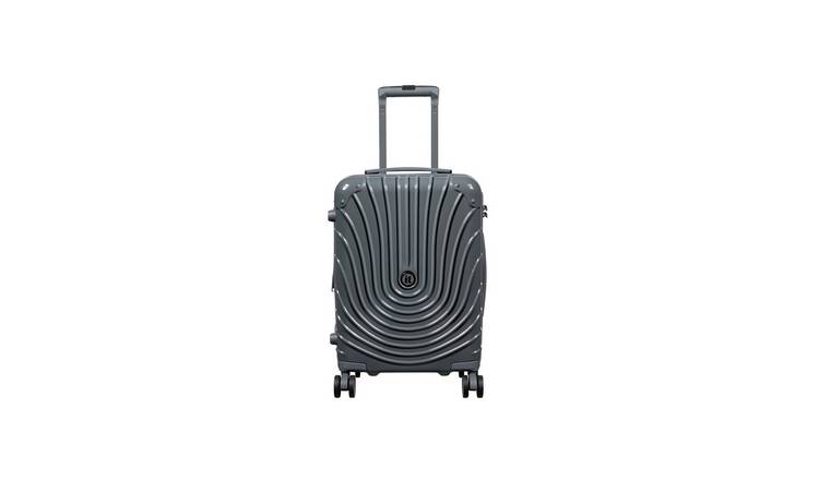 IT Luggage Radiating Expandable 8 Wheel Hard Cabin Suitcase - Charcoal