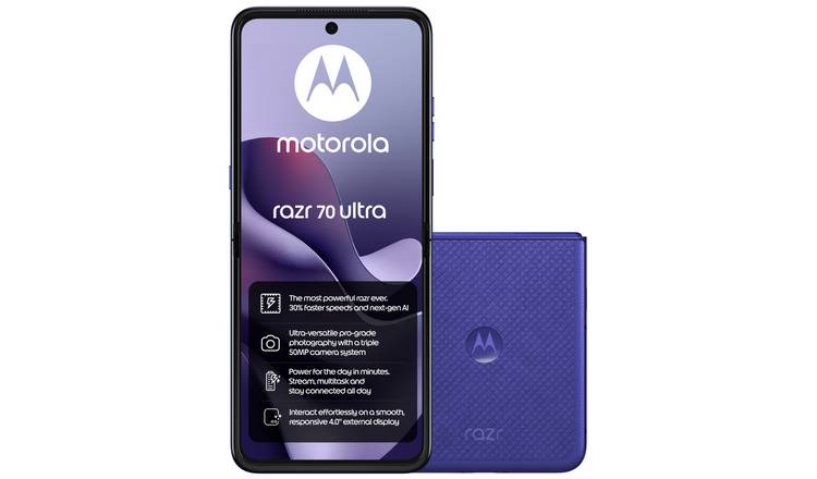 SIM Free Motorola Razr Ultra 70 5G 512GB AI Mobile Phone - Pantone Orient Blue