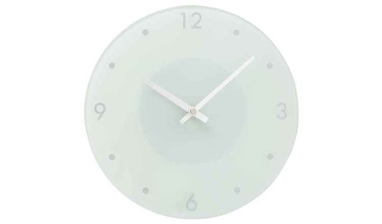 Argos Home Glass Wall Clock - White