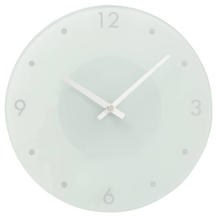 Argos Home Glass Wall Clock - White 0