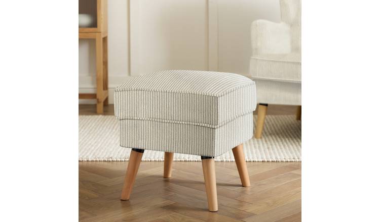 Habitat Callie Fabric Footstool - Latte