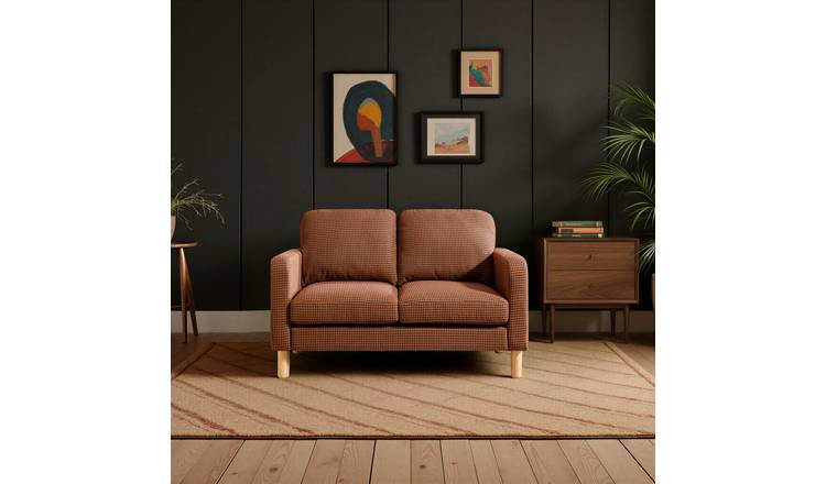 Argos Home Luna Fabric 2 Seater Sofa - Rust