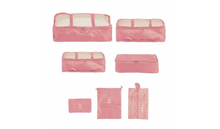 Packing Cubes 7 Piece Travel Organiser Set Pink