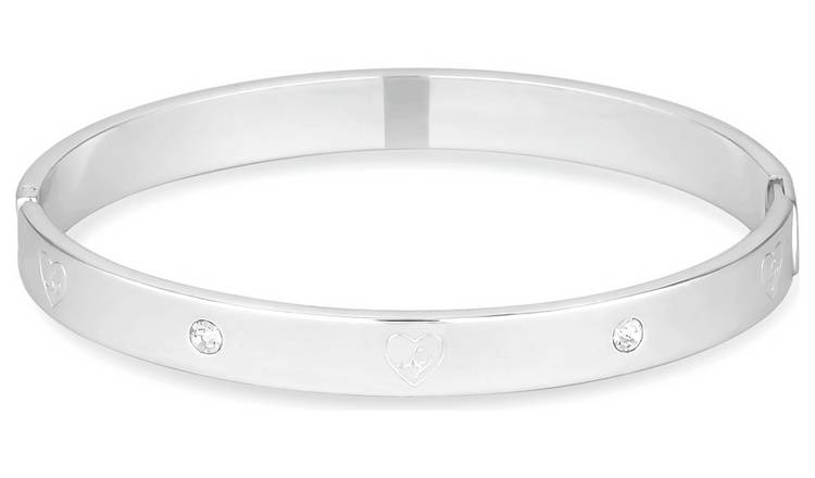 Lipsy Silver Plated Heart Bangle