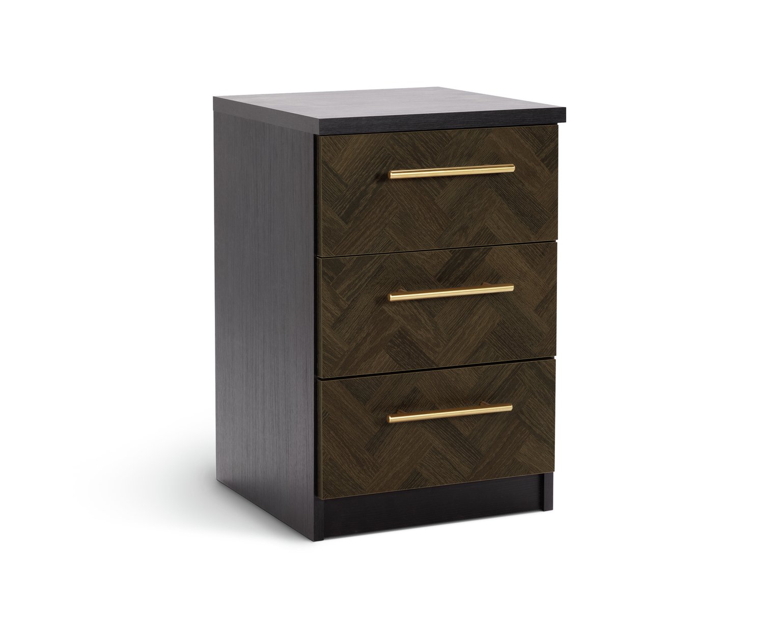 Argos Home Hallingford 3 Drawer Bedside Table-Parquet Effect Review