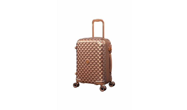 IT Luggage Glitzy Expandable 8 Wheel Hard Cabin Suitcase - Copper