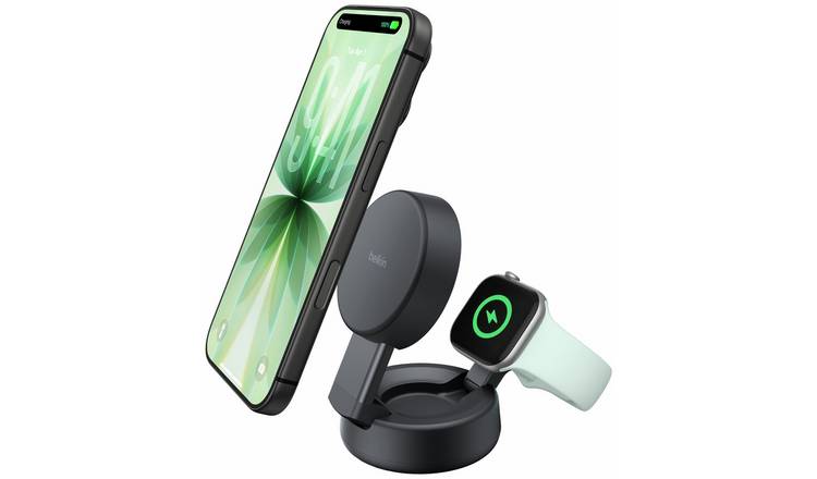 Belkin 25W Qi2 2-In-1 MagSafe Folding Wireless Charger - Black