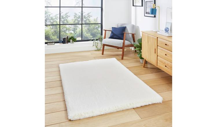 Think Rugs Super Teddy Ivory Shaggy Rug - 120x170cm