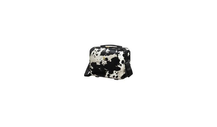 IT Luggage Sheen Expandable Hard Vanity Suitcase - Black and White