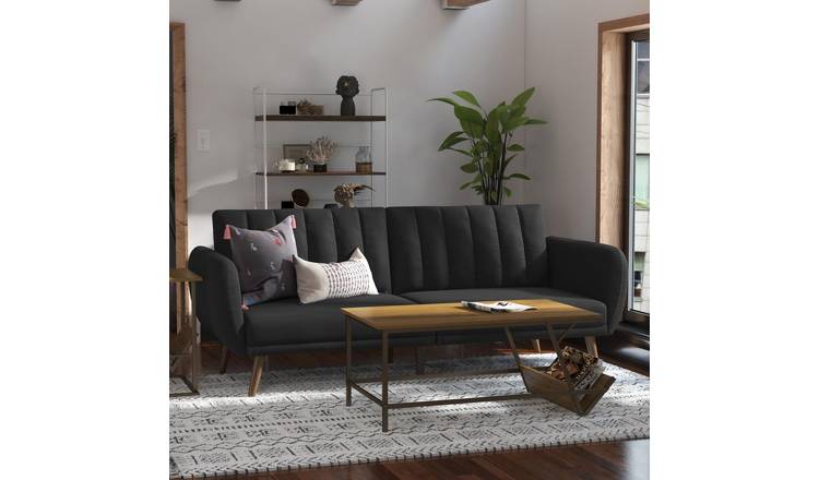 Novogratz Brittany Fabric Sofa Bed - Dark Grey