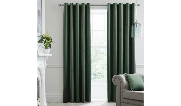 Laurence Llewelyn-Bowen Montrose Blackout Eyelet Curtains - Green - 117x183cm