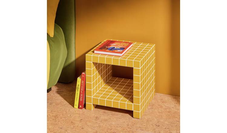 Habitat Geo Bedside Table - Mustard