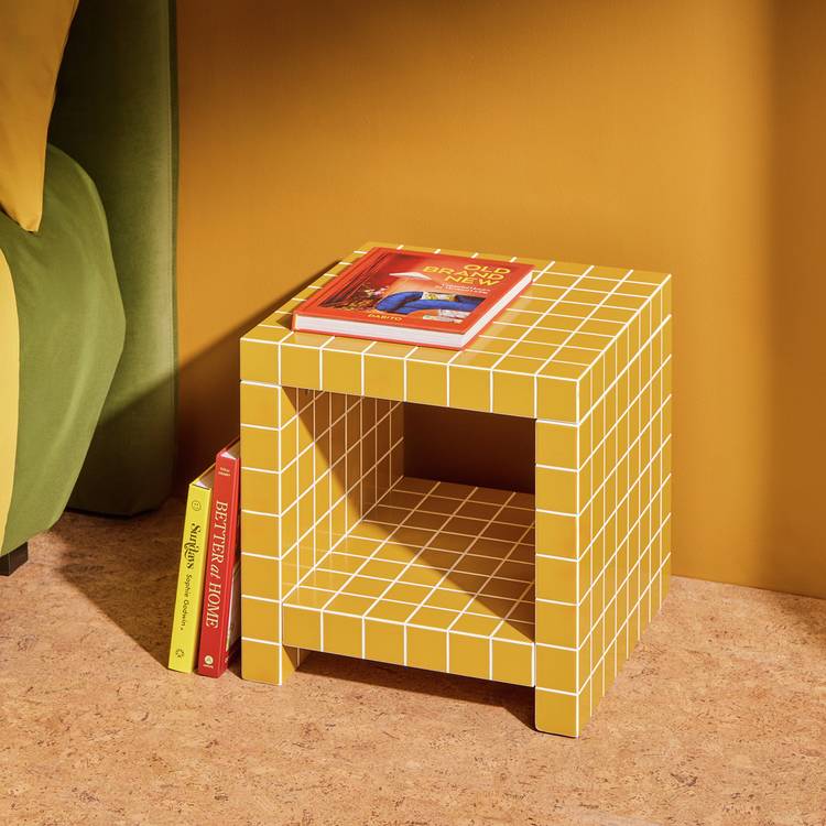 Habitat Geo Bedside Table - Mustard 0
