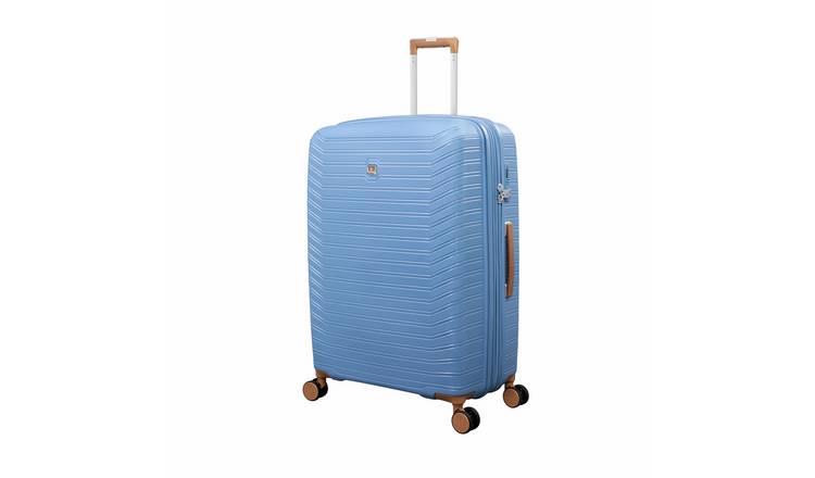 IT Luggage Continuous Expandable 8 Wheel Hard Large Suitcase - Blue