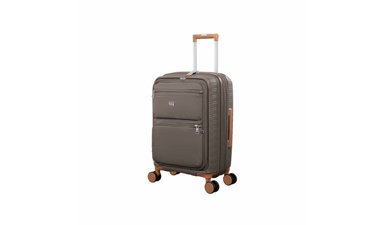 IT Luggage Continuous Expandable 8 Wheel Soft Cabin Suitcase - Coffee