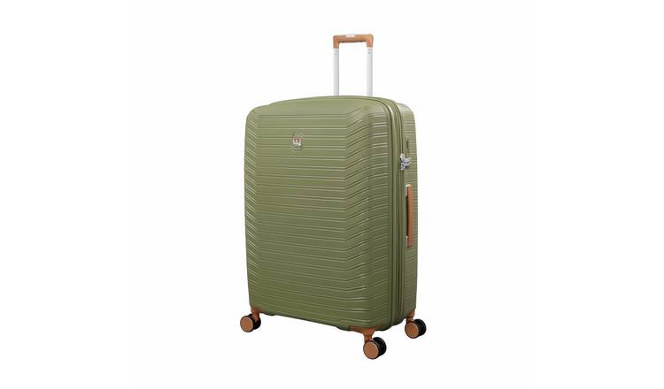 IT Luggage Continuous Expandable 8 Wheel Hard Large Suitcase - Olive