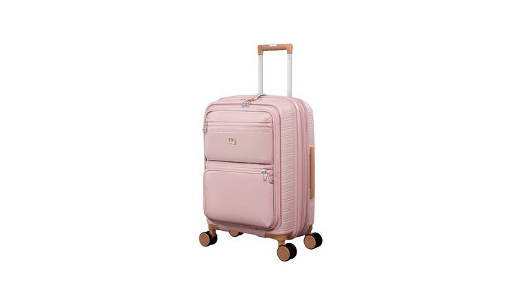 IT Luggage Continuous Expandable 8 Wheel Soft Cabin Suitcase - Peach